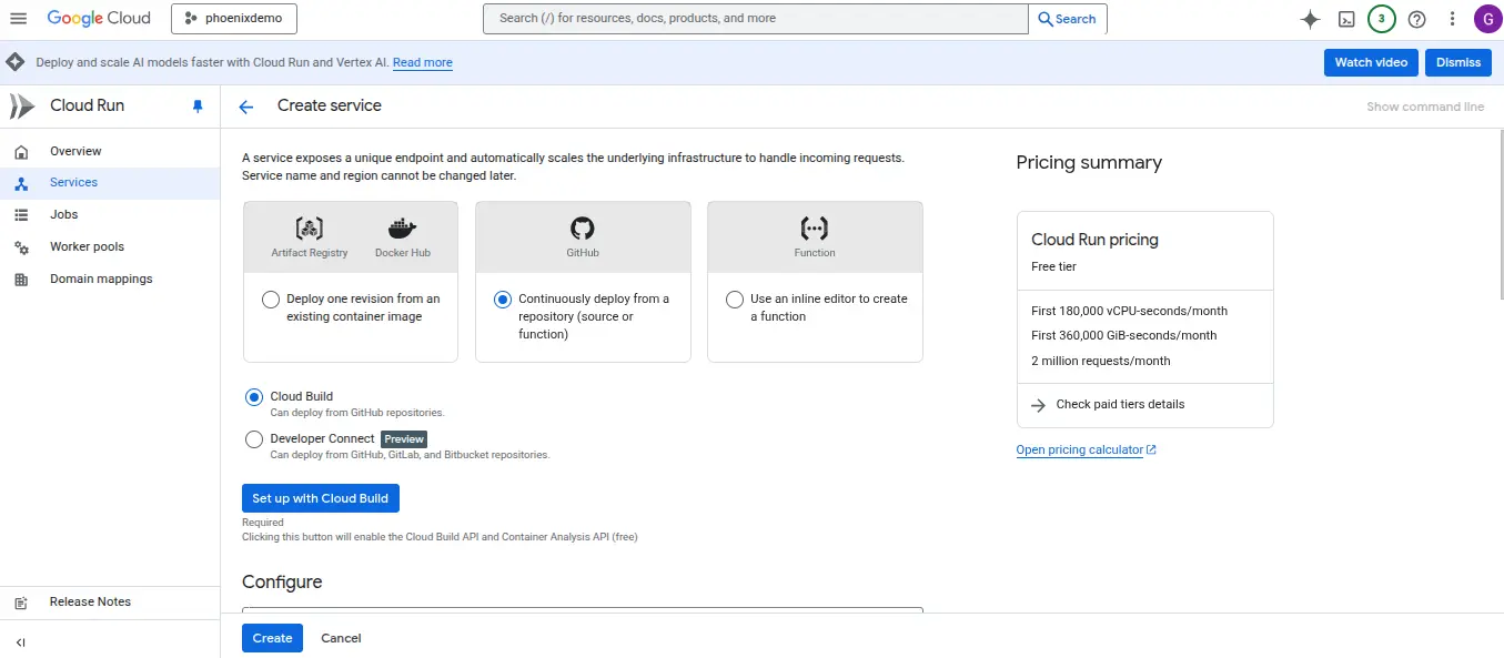 setup cloud build